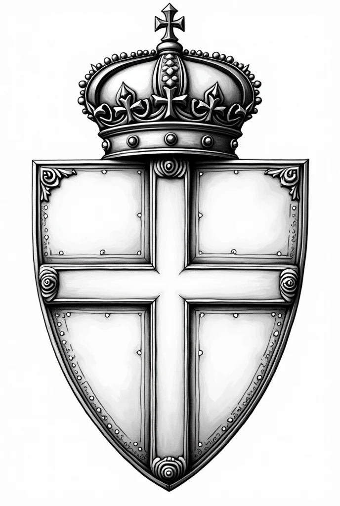 Coat of arms of Saint Benedict, black and white drawing format