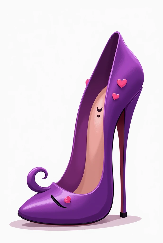 Purple smiling high heel shoe