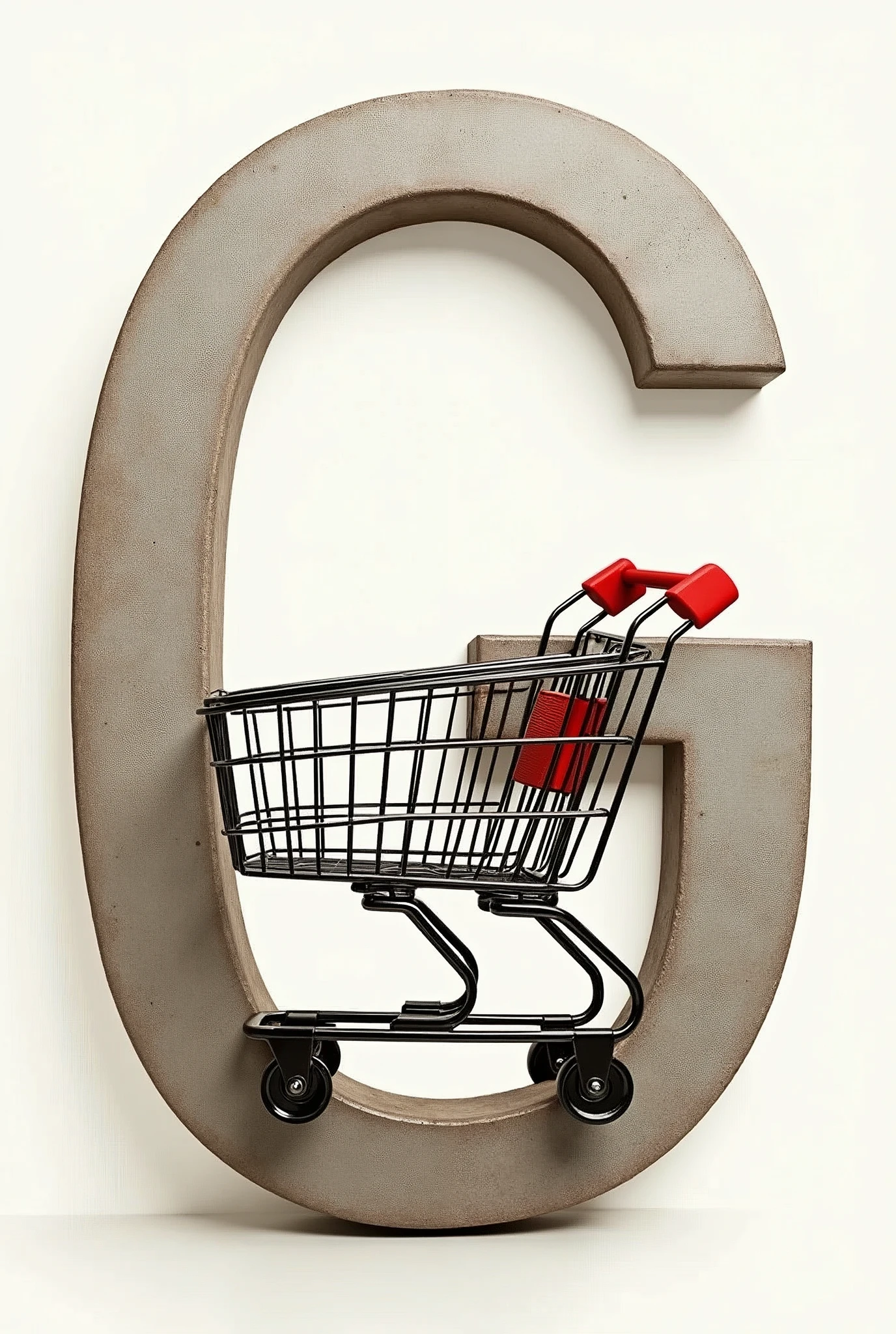 LETTER G WITH A SHOPPING CART