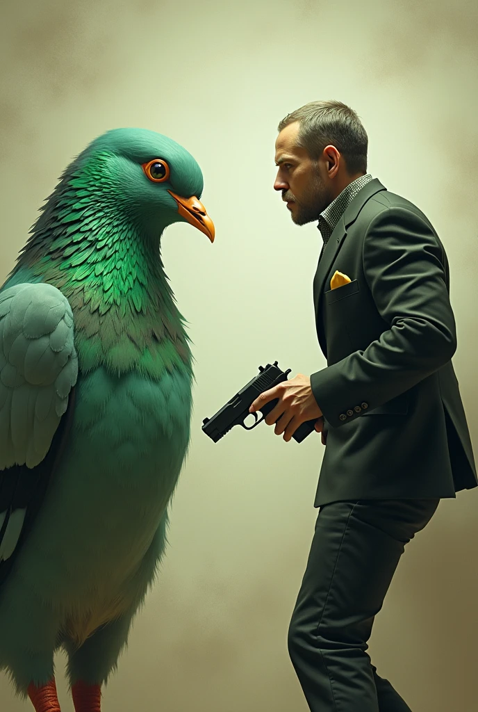 Duoling told me that he is going to kill me if I don&#39;t complete today&#39;s class and I told him well you know I&#39;m not going to do it you are a green pigeon and I have a gun so I&#39;ll wait for you here duolingo.