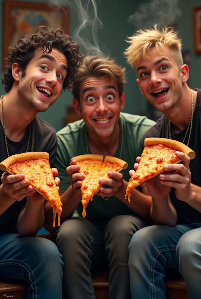 Blink 182 eating pizza