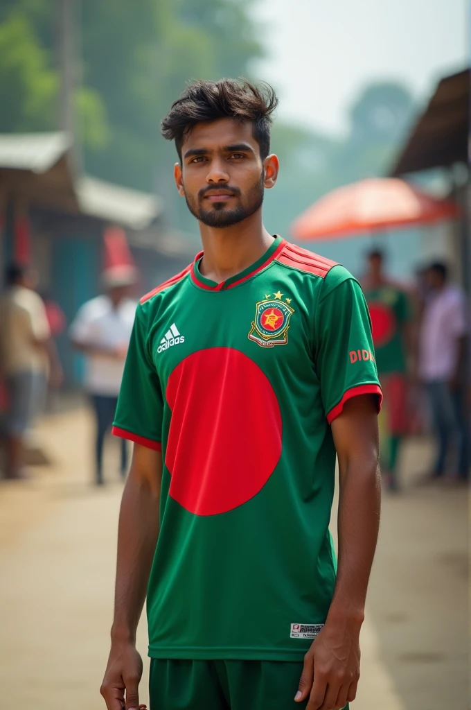 Tutorial
🔰 Command : A 23 Year old boy in front of the Bangladeshi road on the back wearing the Jersey of Bangladesh. The Jersey has Name DIDAR written in English and the Face are covered in red color flag.