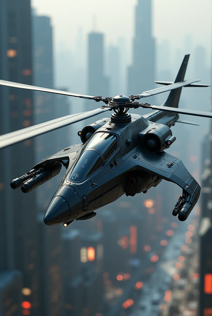 Futuristic military helicopter