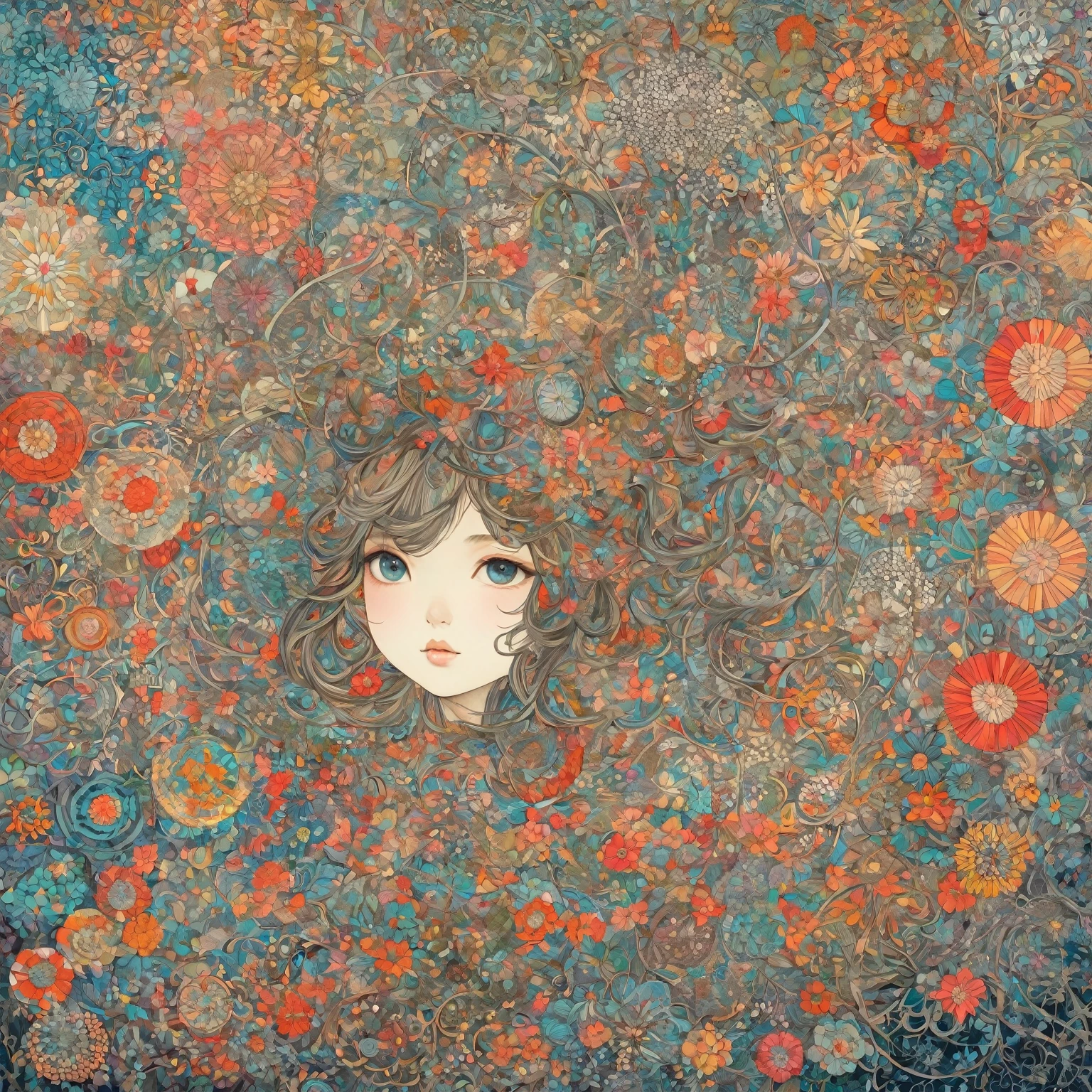One Girl, Japan, they are, (art:Hiroshi Yoshida ) Very detailedな, beautifully、beautiful,
masterpiece, Highest quality, Realistic, zenTangle, Mandala, Tangle, enTangle, フラクタルart, Very detailed, Dynamic Angle, The most beautiful form of chaos, elegant, Brutalist Design, Vibrant colors, Romanticism, silk,