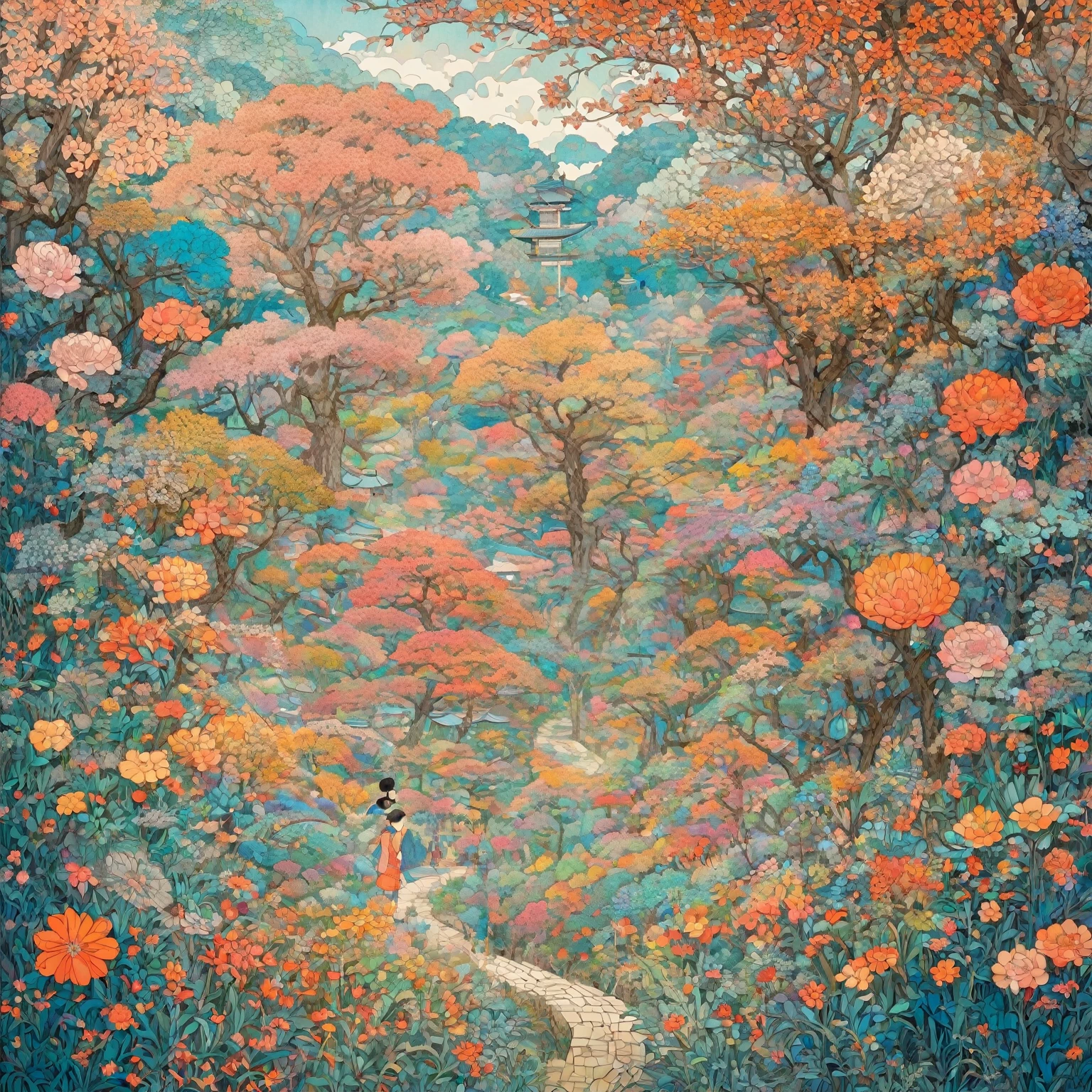 One Girl, Japan, they are, (art:Hiroshi Yoshida ) Very detailedな, beautifully、beautiful,
masterpiece, Highest quality, Realistic, zenTangle, Mandala, Tangle, enTangle, フラクタルart, Very detailed, Dynamic Angle, The most beautiful form of chaos, elegant, Brutalist Design, Vibrant colors, Romanticism, silk,