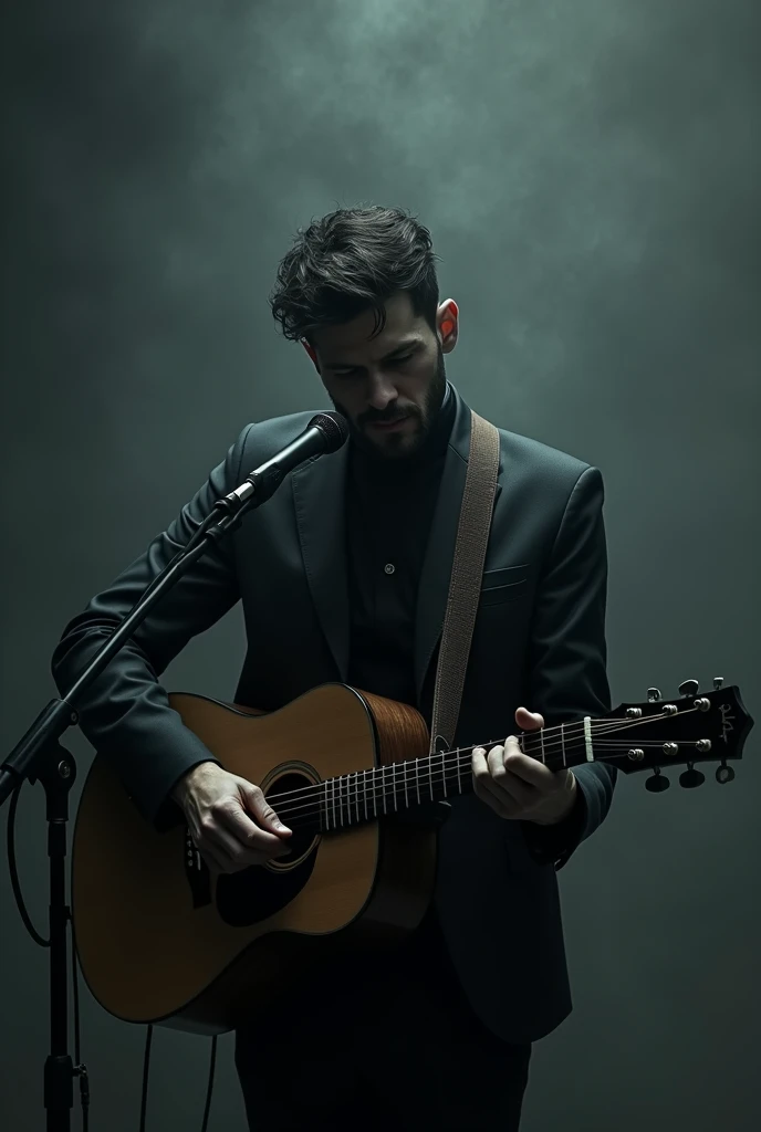 Make a logo about
A man playing guitar and singing depression
His name is Mr.Melancholy
