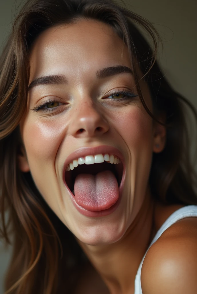A WOMAN WITH HER MOUTH OPEN WITH A DICK IN HER MOUTH