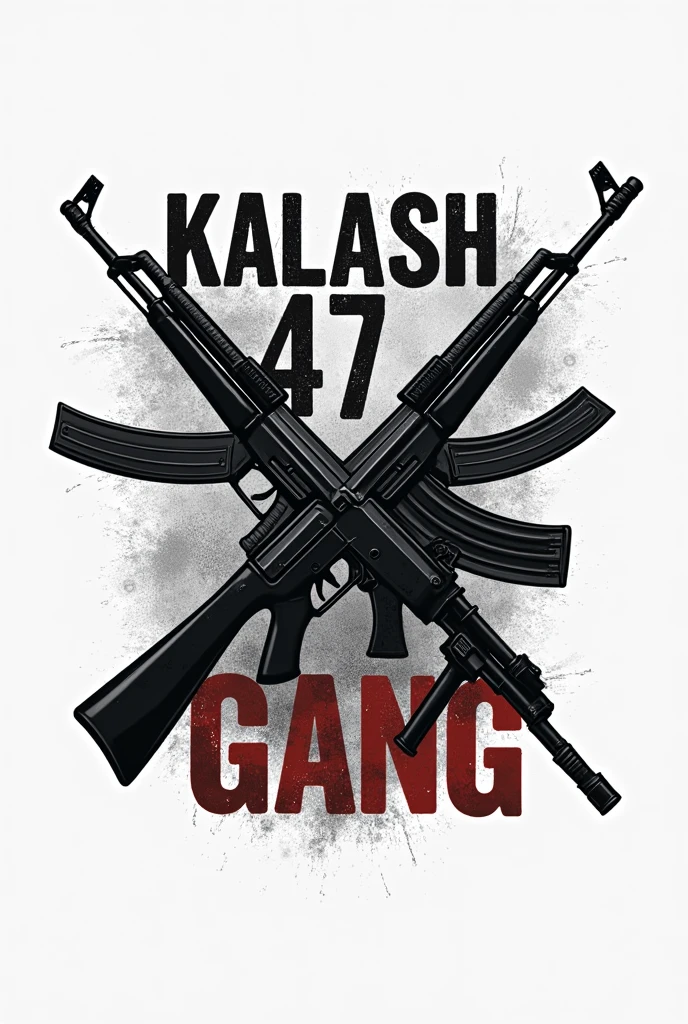 Make me a logo with two AK47s and say KALASH47-GANG