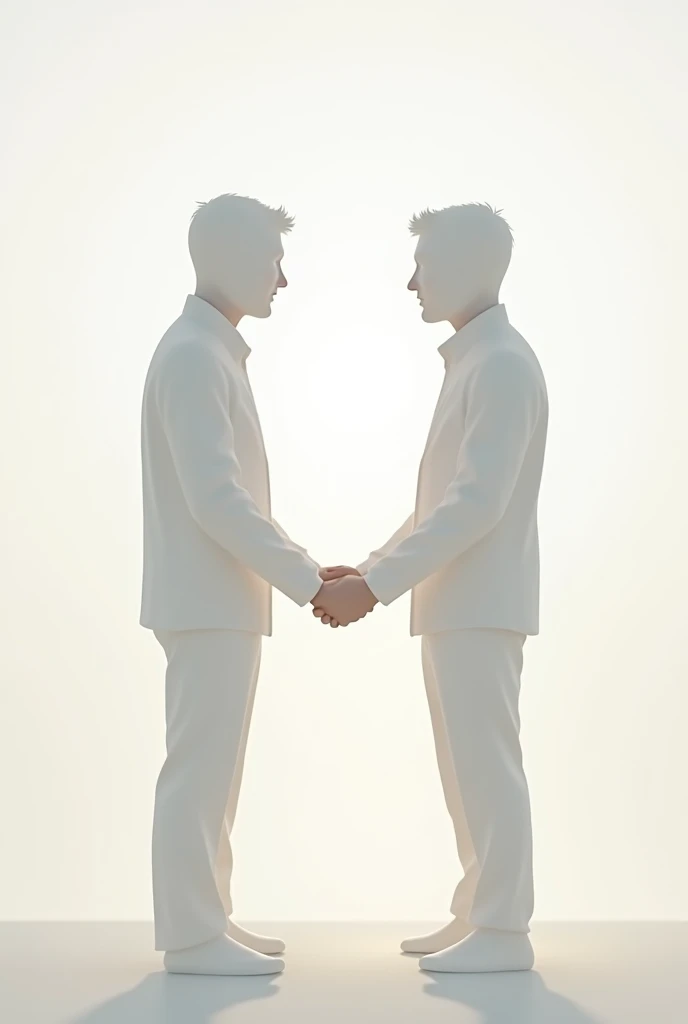 White silhouette of two men holding hands