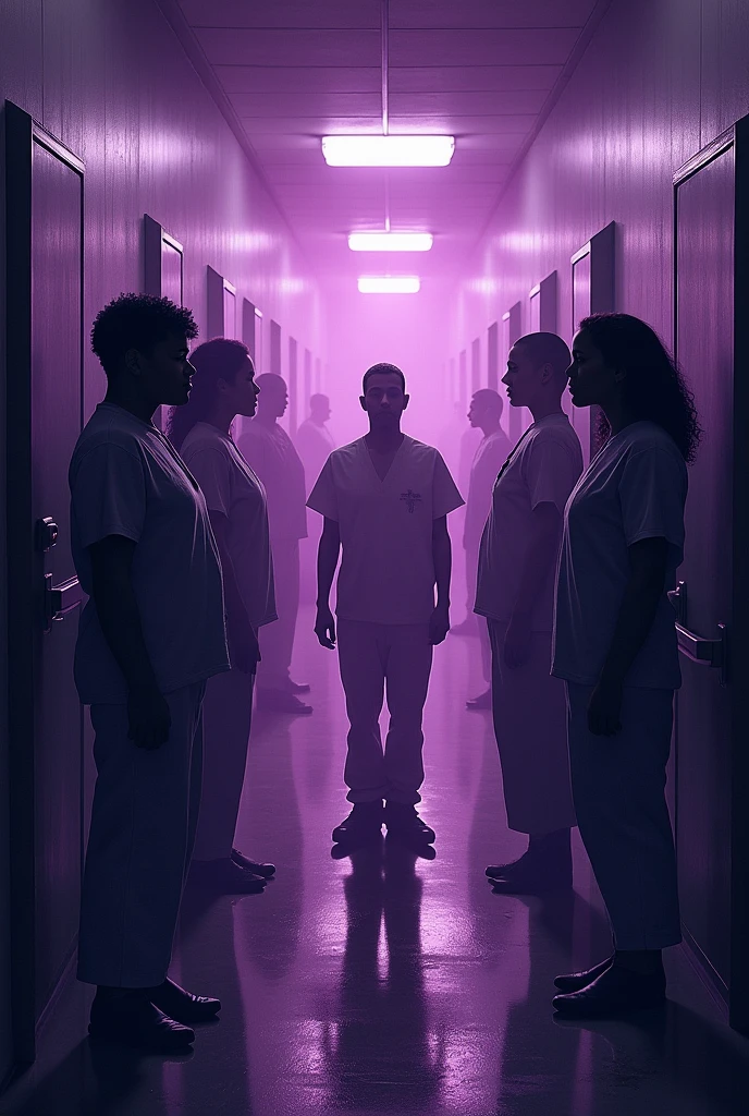 Health and gender in prison without seeing faces predominantly violet
