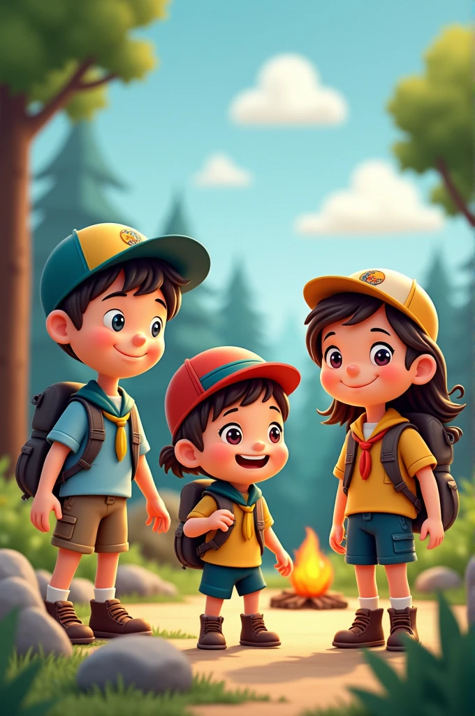 Scout camp figures for kids to paint