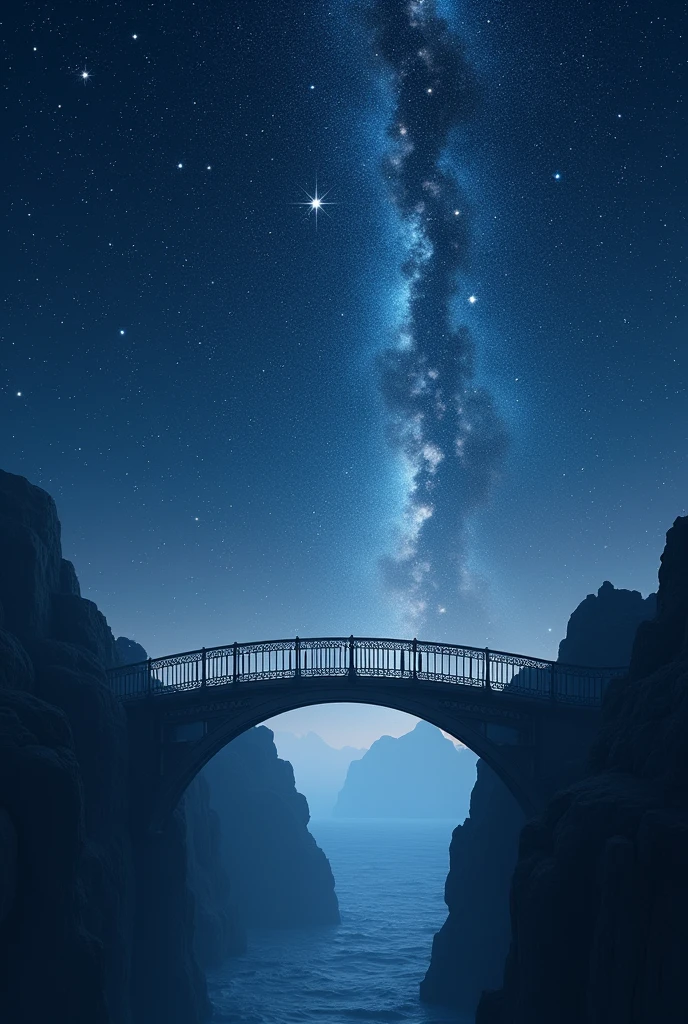Make a picture of a bridge surrounded by stars