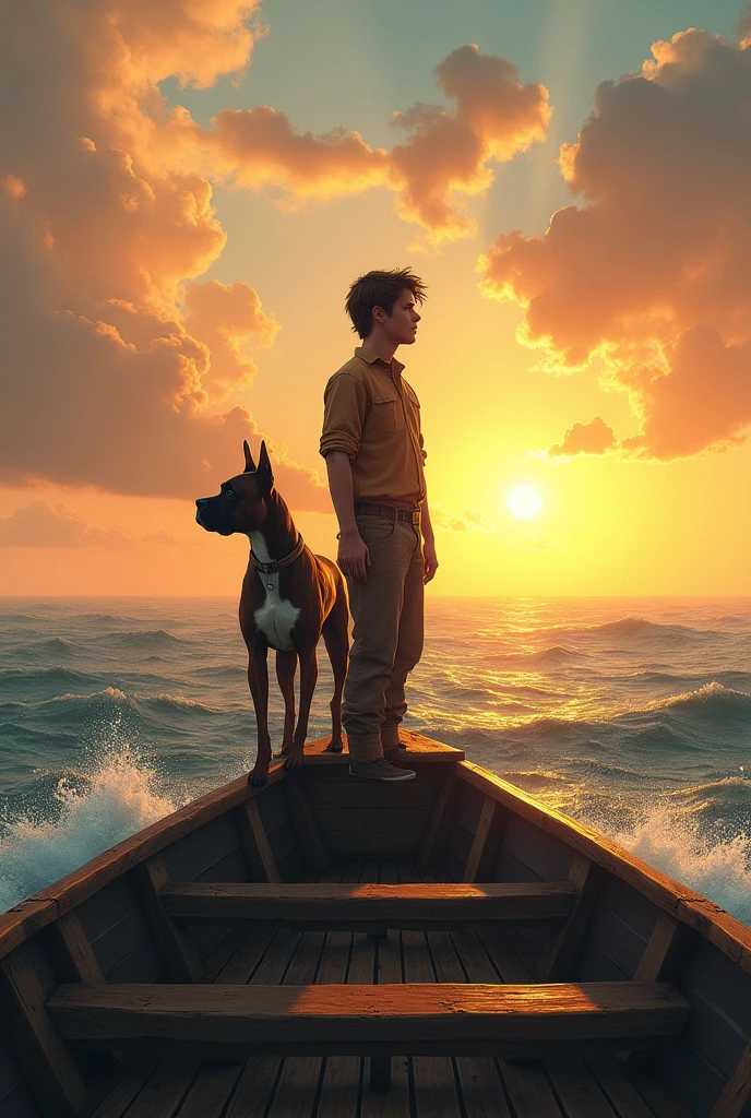 young man at sea with a boxer