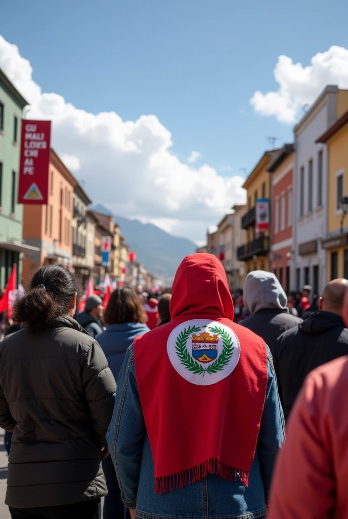 Image of Arequipa with citizens showing love and patriotism for their city 

