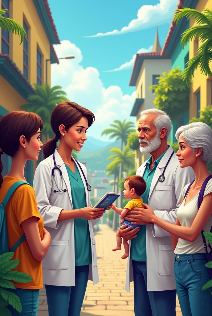 create a pamphlet image for rubella and diphtheria prevention through the Brazilian public health system