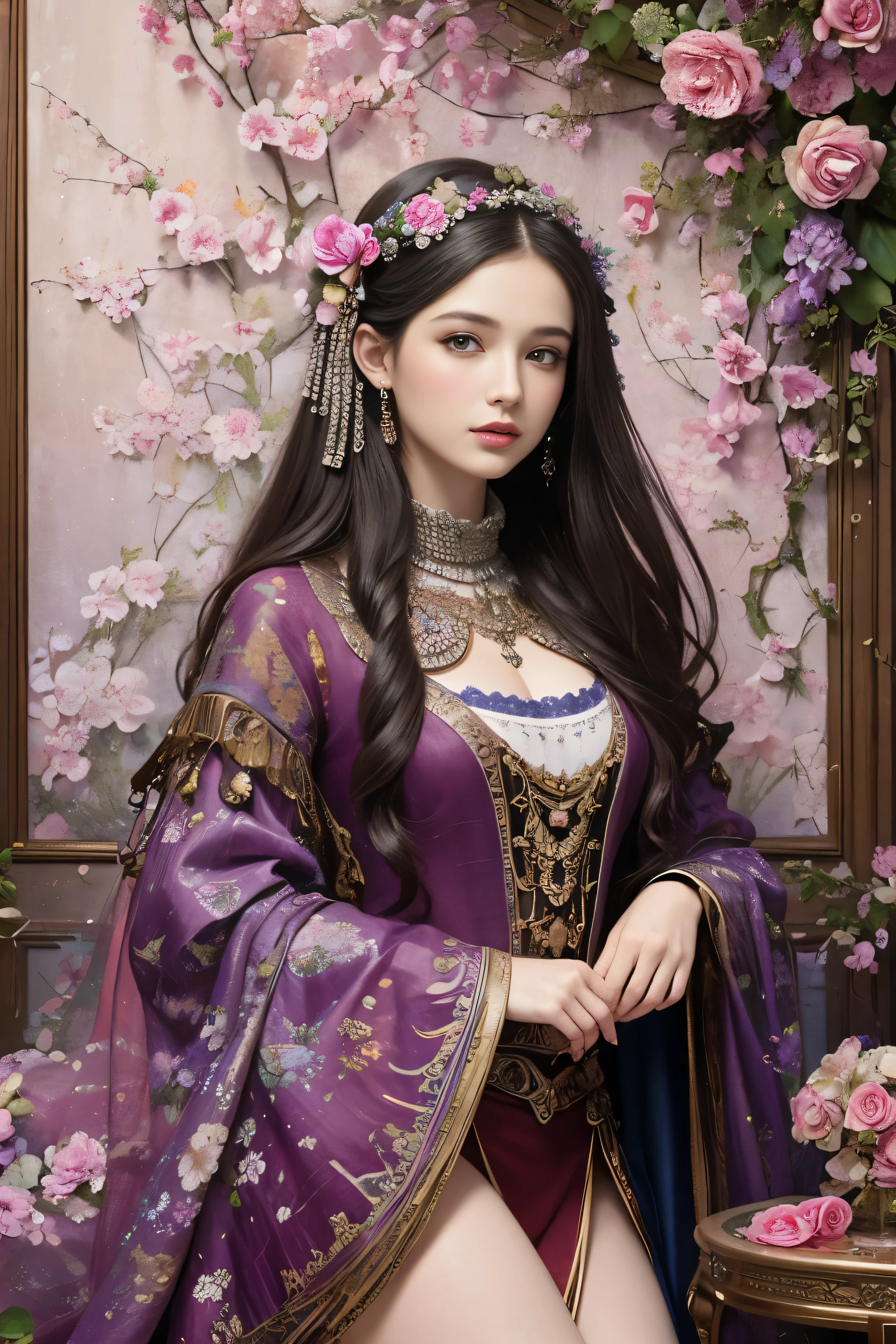 (masterpiece, highest quality, highest quality, official art, beauty and aesthetic: 1.2), (1 girl: 1.3), very detailed, (fractal art: 1.1), (color: 1.1) (flowers: 1.3), most detailed,
