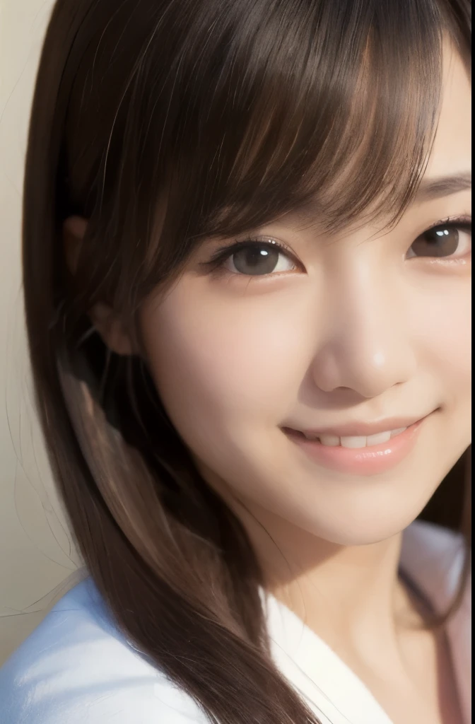 best quality, face focus, soft light, ultra high res, (photorealistic:1.4), RAW photo,(Shinozaki Ai), white skin, kawaii,
1 Japanese girl, solo, cute, (smile), (pupil, lights in the eyes),  detailed beautiful face, Medium-sized breasts,(high resolution detail of human skin texture),(long hair),(portrait), upper body, white traditional kimono, 