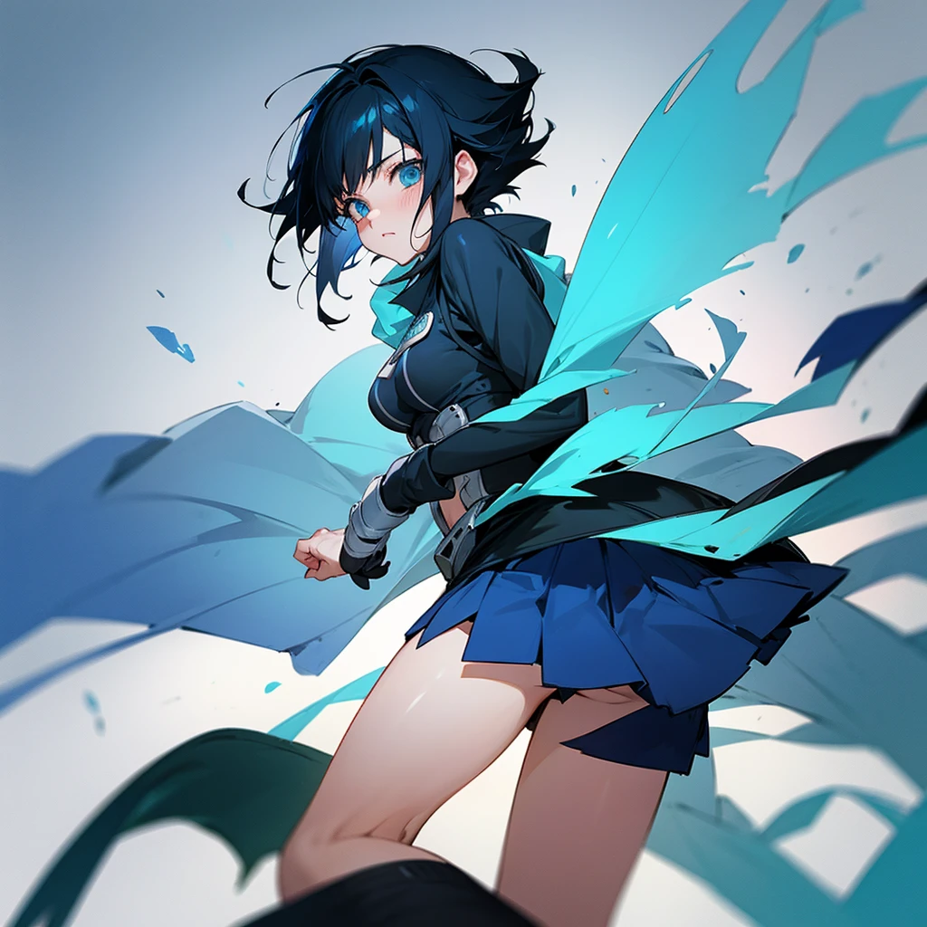 Anime short blue and black hair from Boku no hero 