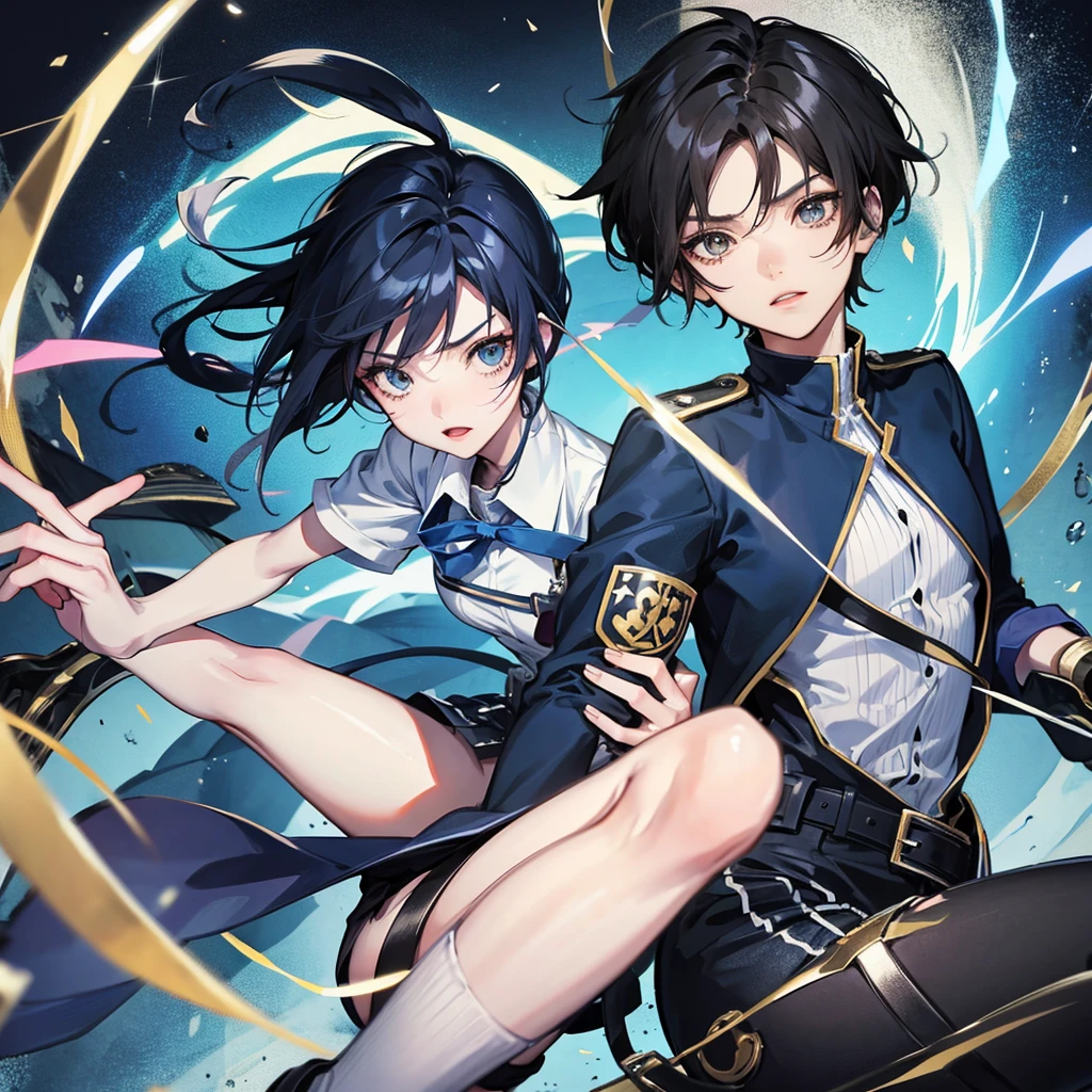 Anime short blue and black hair from Boku no hero