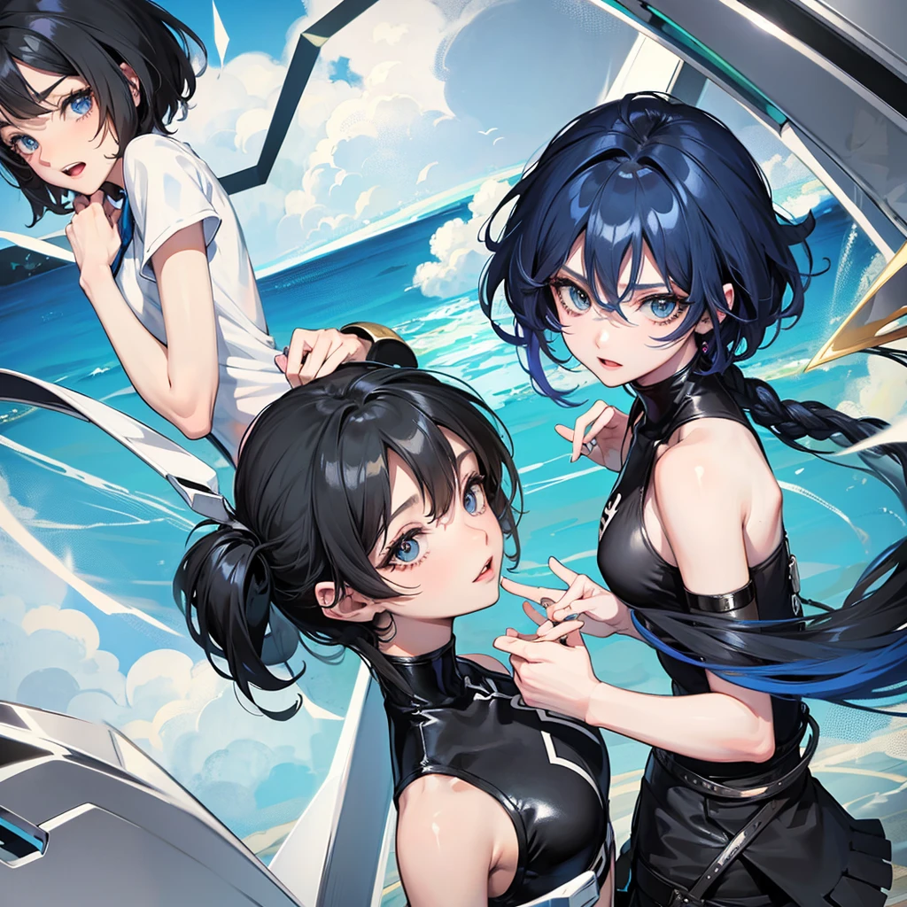 Anime short blue and black hair from Boku no hero 