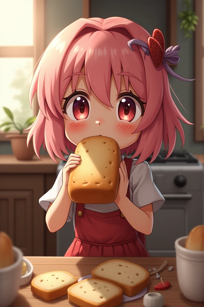 Anya Forger eating bread