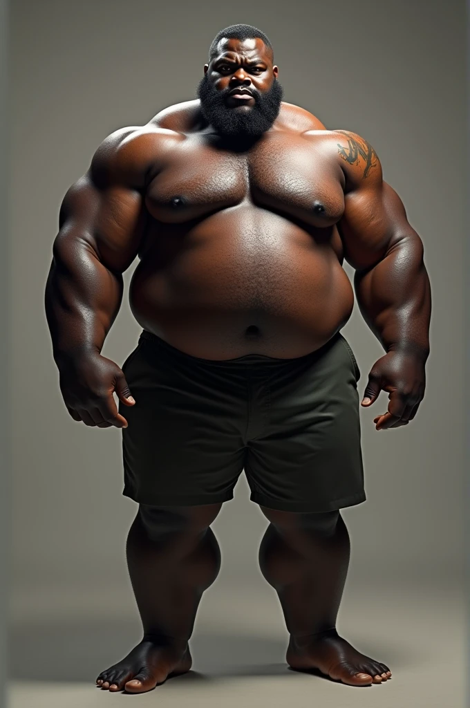 Obese black man shirtless