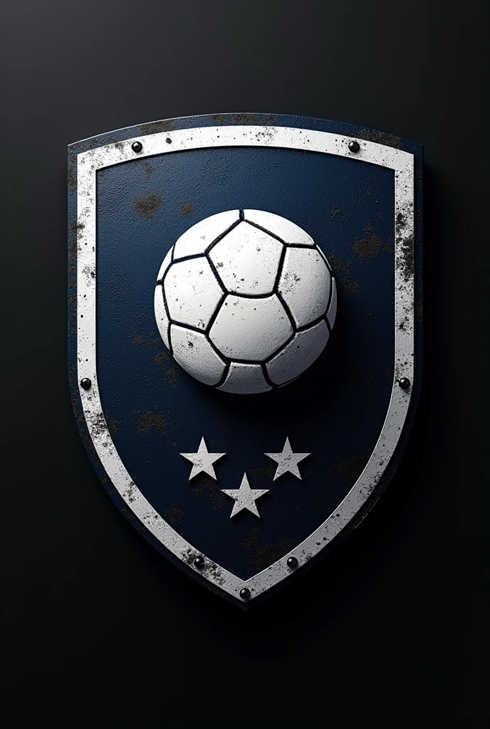 Create the image of a football shield similar to that of the Colombian national team with the color black,dark blue and white
