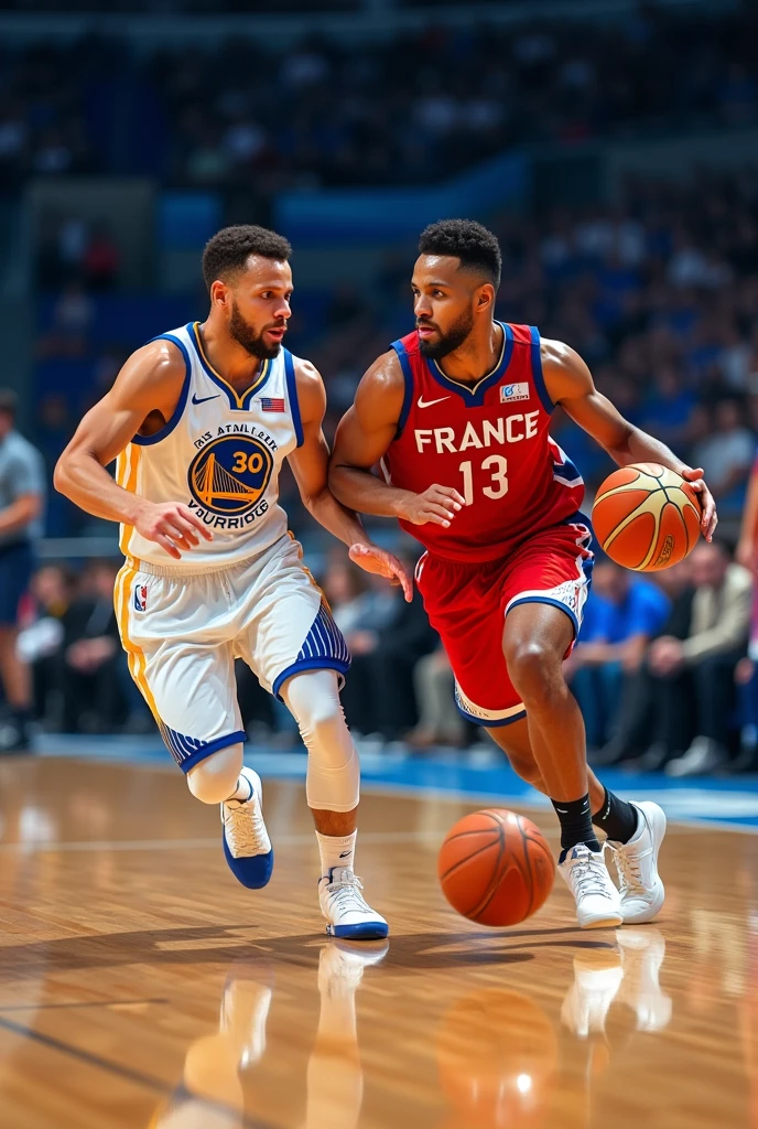 Stephen Curry (team USA)Vs Evan Fournier ( équipe de France)