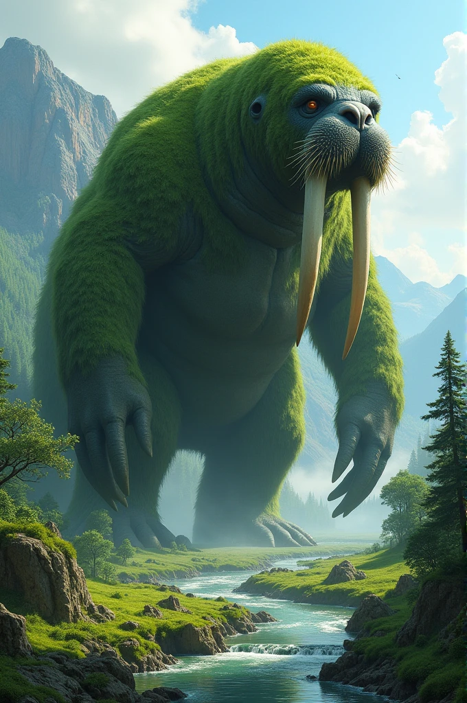 Grass looking kaiju walrus