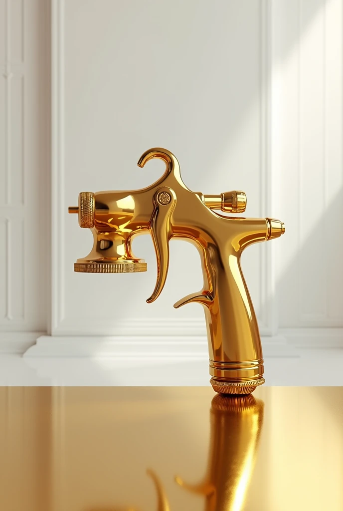 Spray gun, gold plated,