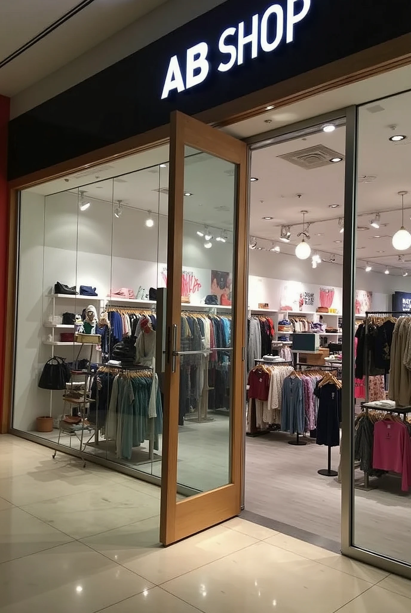 Magasin de vente d'accessoire et de vêtements et divers articles de mode appelé AB SHOP