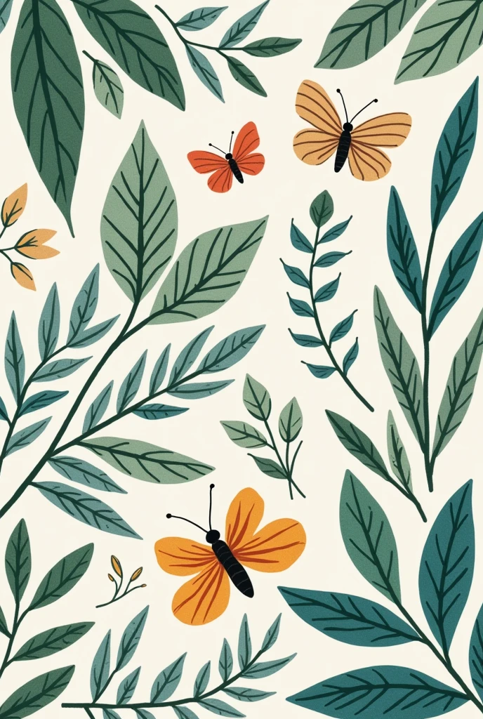 A natural and charming pattern that fuses elements of nature: Water, butterfly and bear, to create a harmonious and attractive design