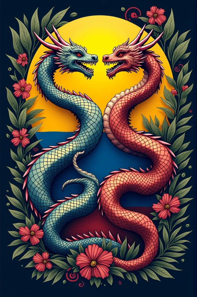 Colombia T-shirt with dragons