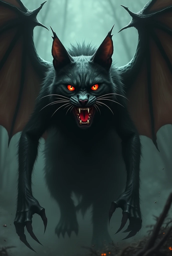 Combine the cat face and a bat and get the shape of demons