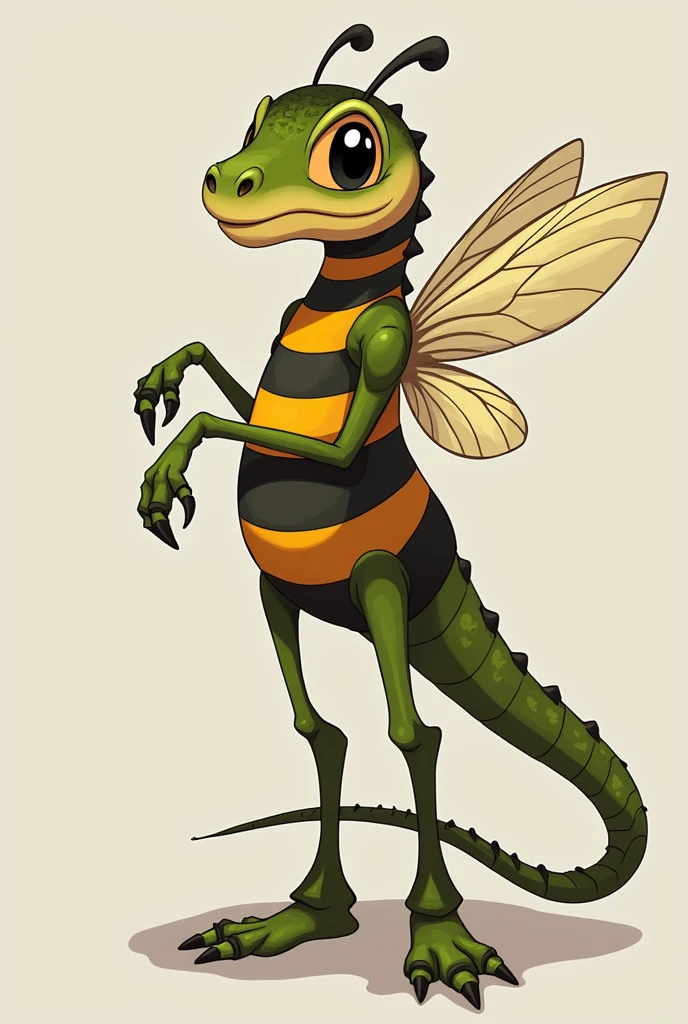 of the following concepts and from that create a character: bee, centipede and reptile