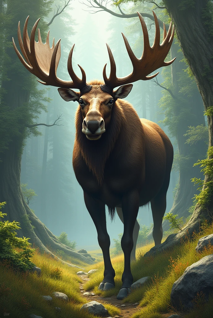 Grass ancient moose