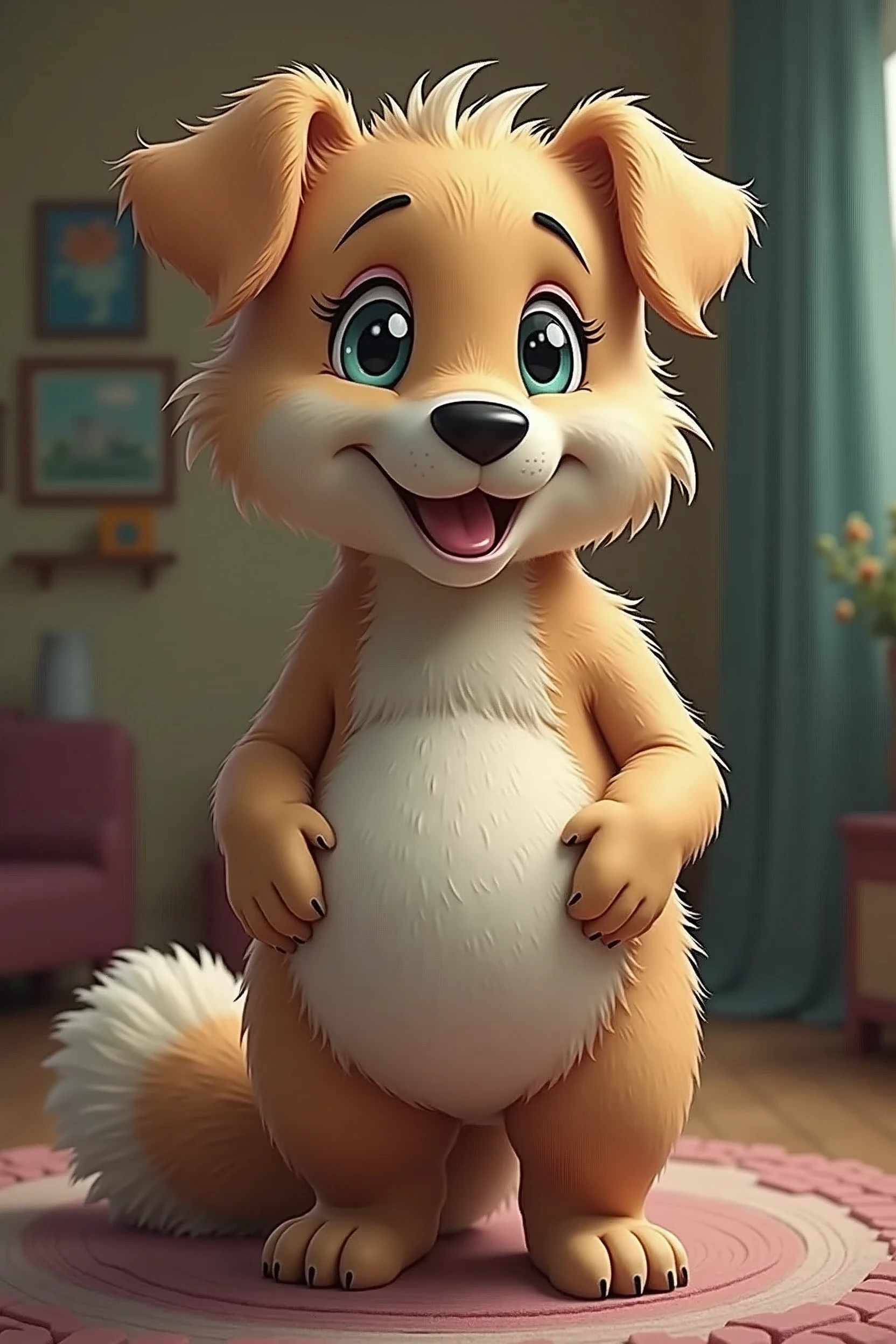 A pregnant furry girl