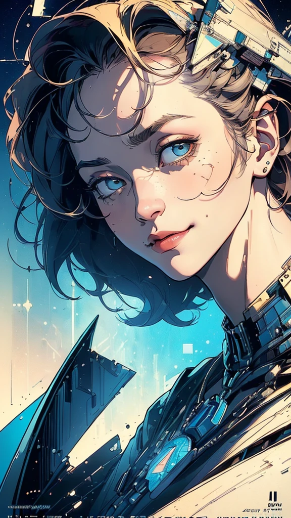 (((masterpiece, highest quality))),(((solo:1.2))),(((1girl:1.2))),32k wallpaper, very detailed, poster, vintage science fiction,(((((geometric cinematic movie poster))))), (bauhaus),(((abstract))),(((mid century modern))),(((((portfolio))))),(((((Close-up))))),(((((bust up))))),((((more various angle)))),(((highlight))),Vast landscape,(((complete. detailed face))),(((Extremely talented))),(((most complecated machine))),Colorful color scheme,((((((crooked huge chin)))))),(((((very slumped jaw))))),(((((A face that looks down on people))))),((((Nihilistic smile))))