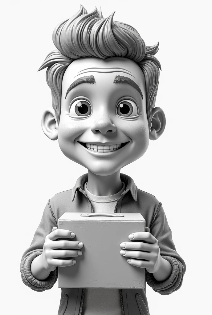 3d drawing of a satisfied customer with an order