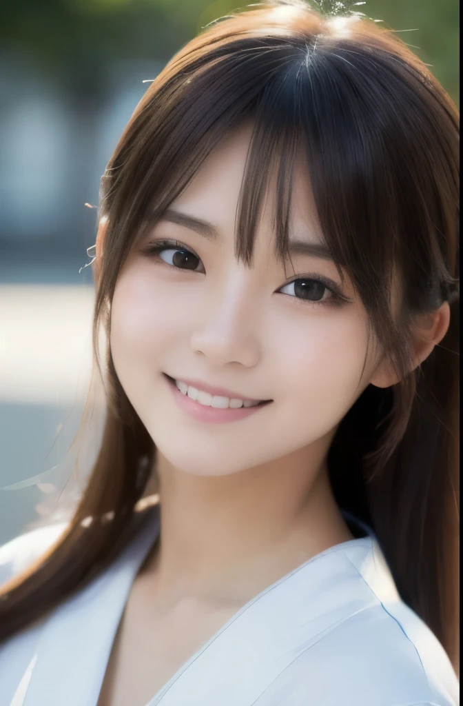 best quality, face focus, soft light, ultra high res, (photorealistic:1.4), RAW photo, Shinozaki Ai, white skin, kawaii,
1 Japanese girl, solo, cute, (smile), (pupil, lights in the eyes), detailed beautiful face, Medium-sized breasts,(high resolution detail of human skin texture),(long hair),(portrait), upper body, white traditional kimono,
