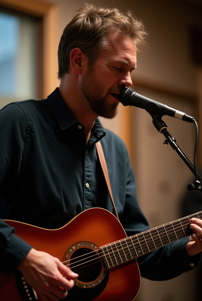 Steve is playing guitar