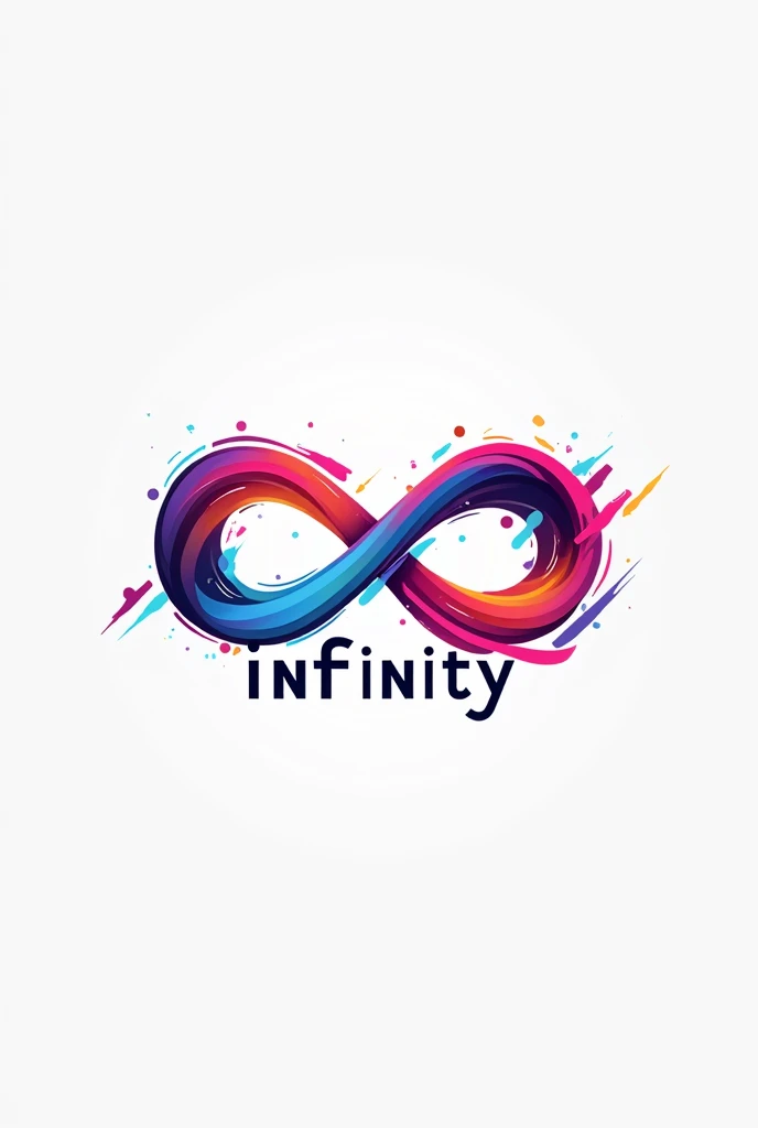 Logo infinity, colorido cmyk , with fast graphic infinity text. vector.
