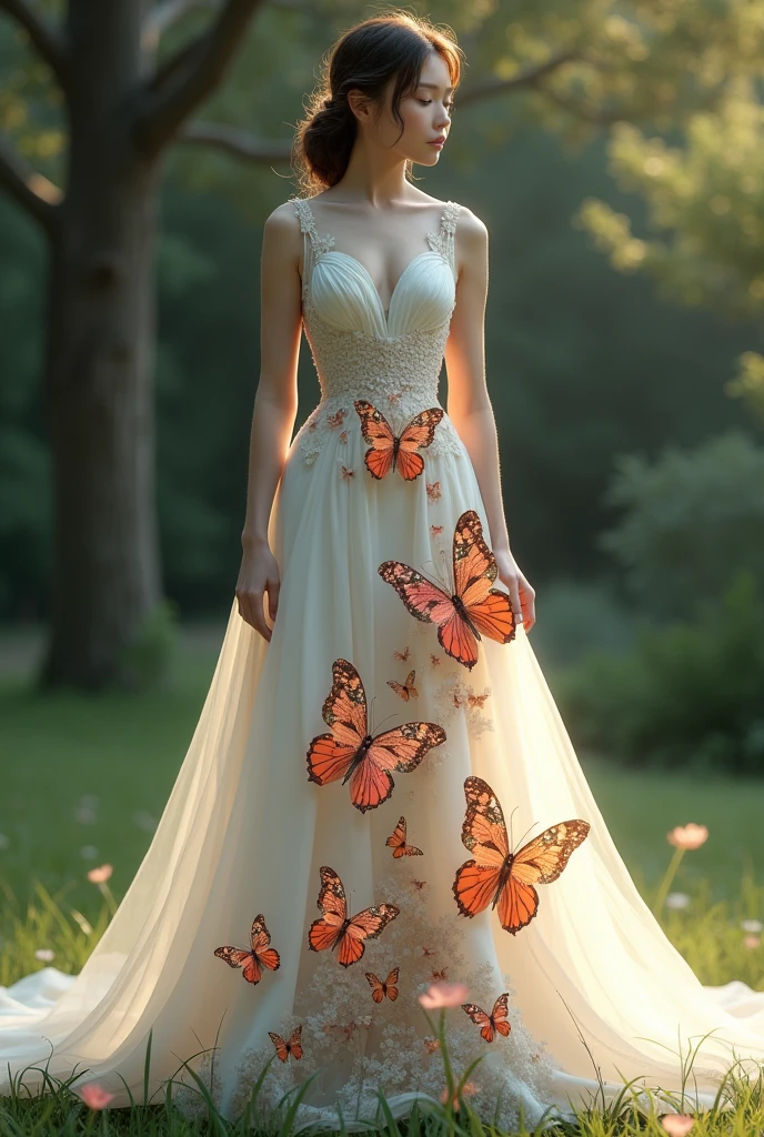Long gown dress simple but has a butterfly design