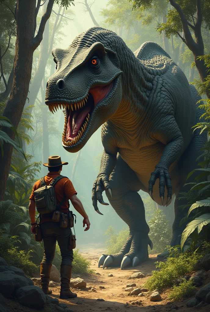 Dinossaur against Hunter Pulp 1936
