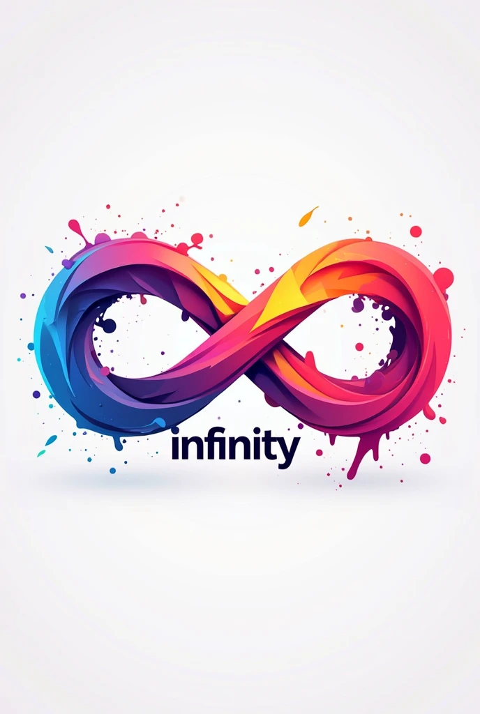 Logo infinity, colorido cmyk , com texto infinity.

