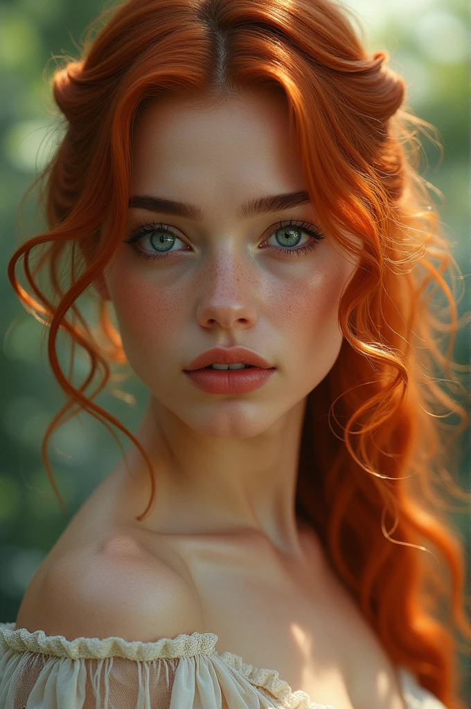 young girl, redhead, cinematic, The portrait showcases a young (redhead girl:1.6) with a shy and innocent demeanor, blueish eyes, sensual slim face, photo, focus on eyes,instagram influencer,extreme close up, from up, pov (((cum on body:1.4))) , ((( real cum on face,realistic cum dripping all over face:1.4))), ((( bukkake ))) ,blue eyes, ((redhead)) slavic girl(((slim body, slim waist))) red hair, big tits (confident expression:1.2), big lips, naked, BIG TITS and shorts, Her hair is styled sleek and straight, elegantly framing her face with adorable long hairl .Her face is illuminated by gentle lighting, highlighting her delicate features. The girl's eyes sparkle with a hint of curiosity and her lips form a subtle, shy smile. The background consists of a ourtoor nature autum scenery muted and warm-toned setting, providing a calm and serene atmosphere. The composition focuses on the girl's face, capturing the intricate details of her flawless skin, The overall image exudes a sense of tranquility and captures the innocence and gentleness of youth