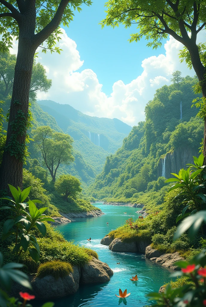 Create an image that represents how preventing Environmental Damage is the Best Method of Environmental Protection