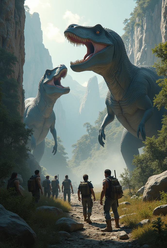 Cliffhanger Men against dinossaurs