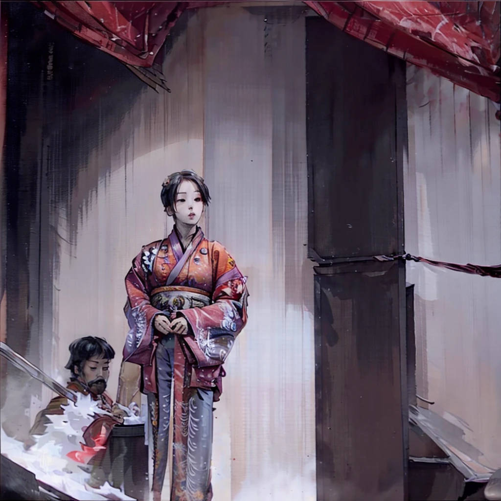 A very powerful martial arts master is Chinese,Chinese style,male,Wearing period costume,
