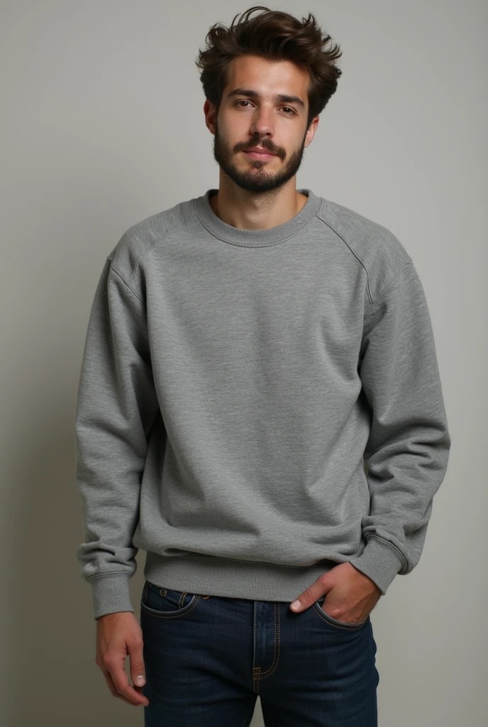 Young man wearing sweatshirt